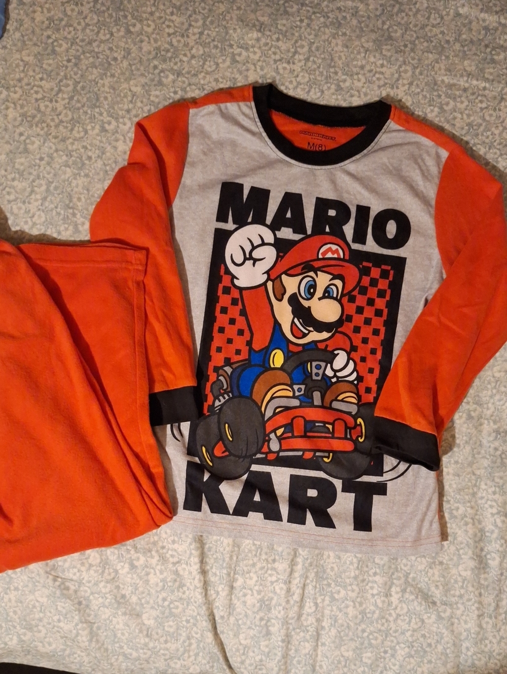 Nintendo Mario Kart Boys Red and Gray Pajama Set